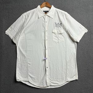 INC International Concepts Button Front Shirt Mens Large Embroidered